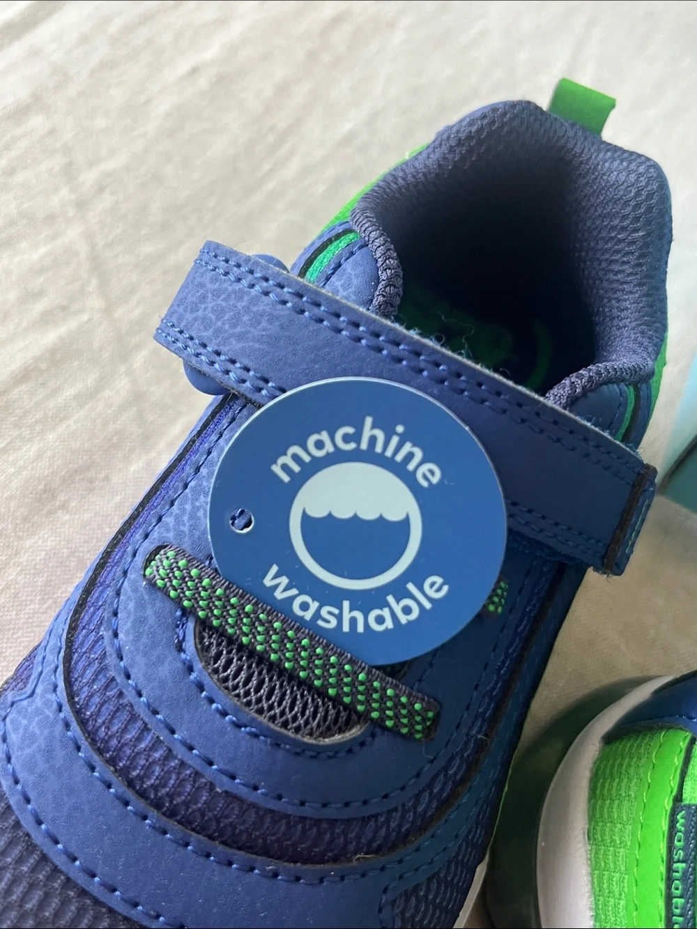 NIB Stride Rite Navy and Bright Green Light-Up Sneakers